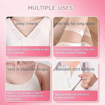 Non-Slip Clothing Adhesive – Body & Fabric Glue Roll-On for Anti-Slip, Anti-Exposure Fix | Gentle on Skin, Sweat-Resistant, Invisible Hold for Dresses, Socks, Straps, & More